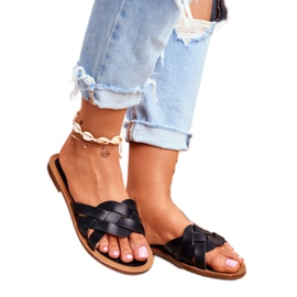 FRJ Elegantne ženske papuče Black Mariah crna