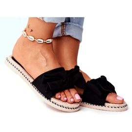 FRJ Crne sreće ženske papuče s mašnom crna