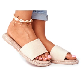 FRJ Ženske klasične papuče antilop bež Look at Me