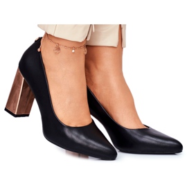 Ženske pumpe na zlatnoj peti Sergio Leone crne PB216 crna