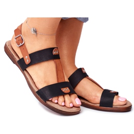 EVE Elegantne ženske sandale 20SD35-0307 Crna Renna