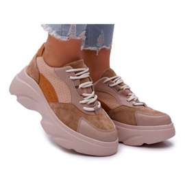 SEA Ženske sportske cipele s debelim đonom od deve kardamona smeđa