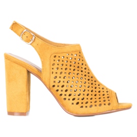 Weide Ažur sandale na šanku žuta boja