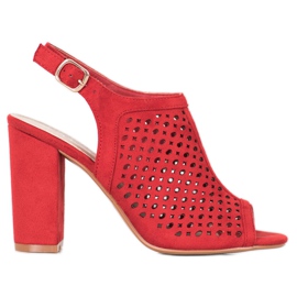 Weide Ažur sandale na šanku crvena