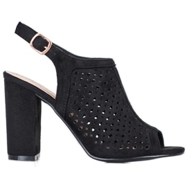 Weide Ažur sandale na šanku crna