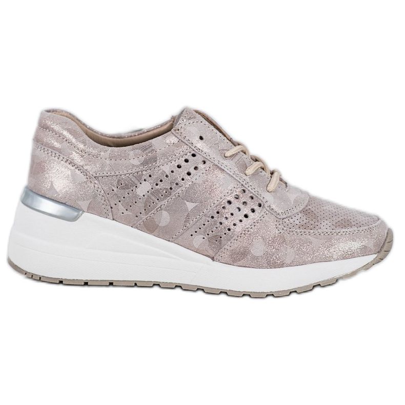 Filippo Kožne tenisice na klin žuta boja