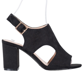 Small Swan Ugrađene ažurne sandale crna