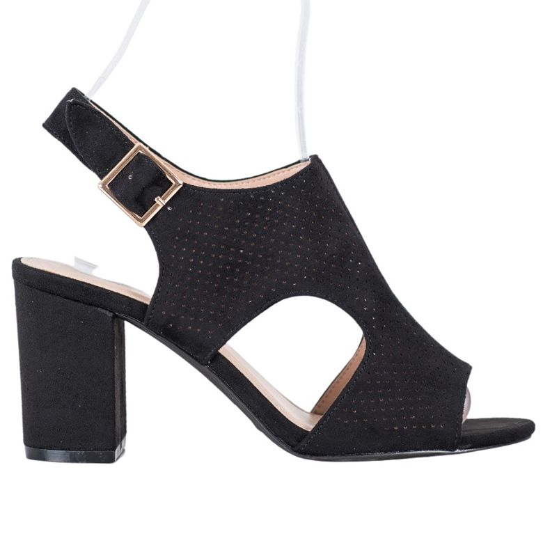 Small Swan Ugrađene ažurne sandale crno
