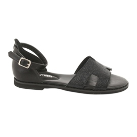 Crne sandale s potpeticom Daszyński MR1848-17 crna