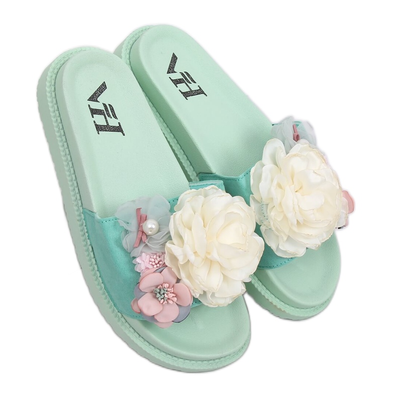 Papuče od metvice na visokom potplatu PT-109 Mint zelena