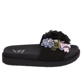 Crne PT-109 Crne papuče s visokim potplatom crna višebojan