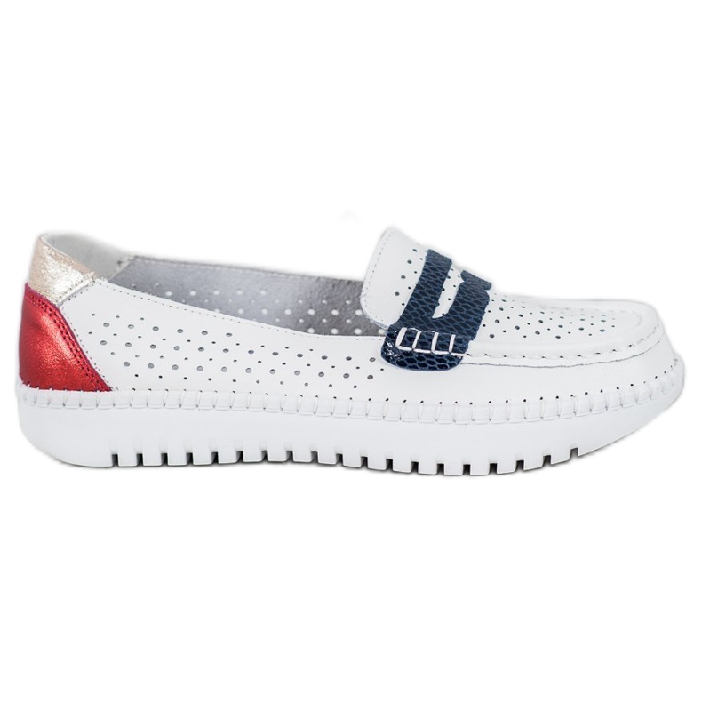 Filippo Udobne kožne mokasine bijela