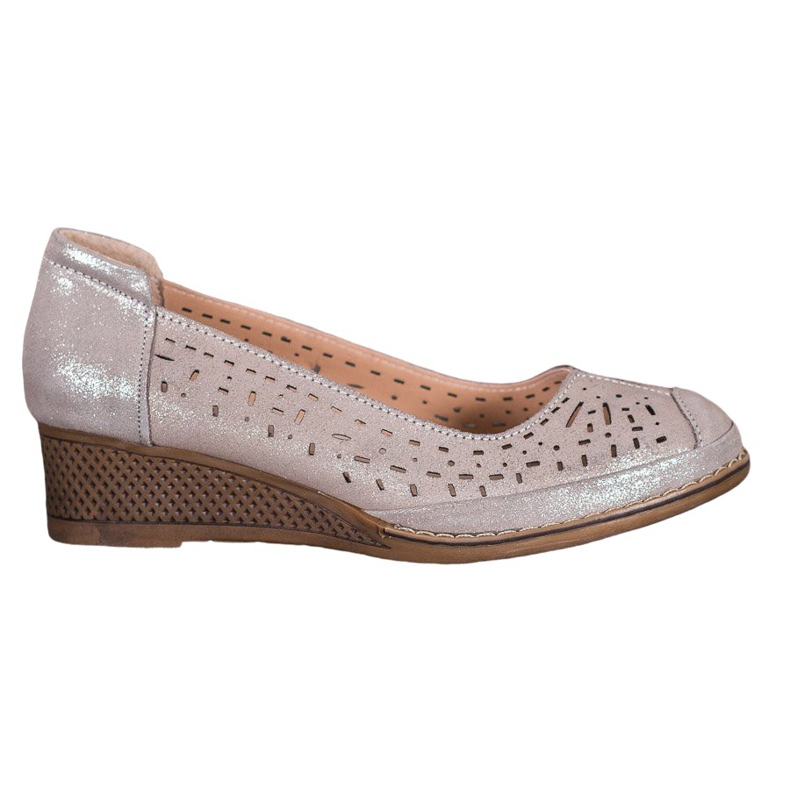 Filippo Kožne pumpe sa sjajem smeđa žuta boja