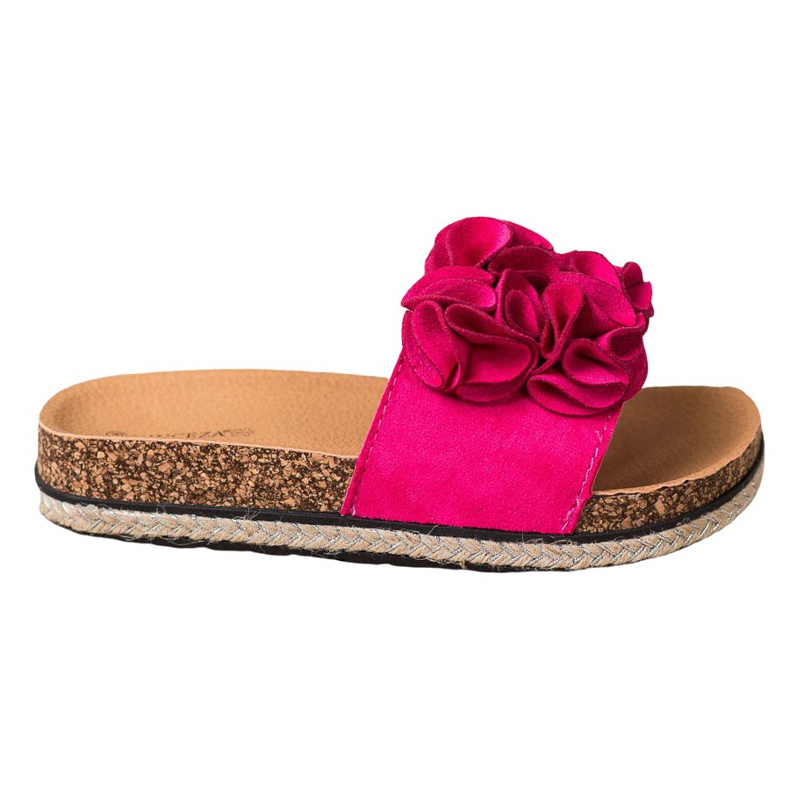 Udobne papuče s cvijećem VINCEZA ružičasta