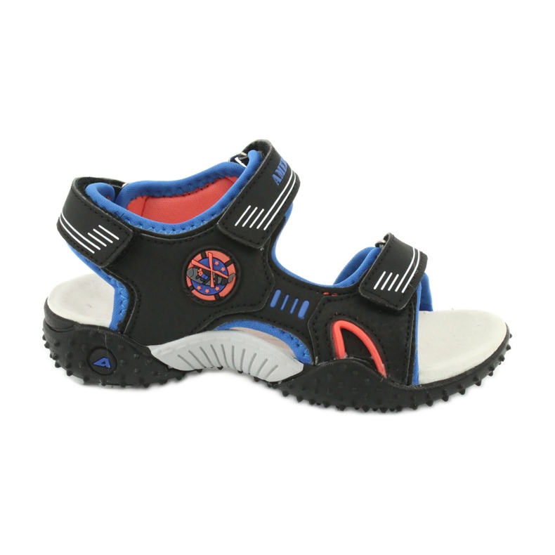 American Club Američke sandale s kožnim uloškom HL20/20, crno/plave