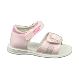 Djevojačke sandale s cvijećem American Club XD12 / 20 ružičasta