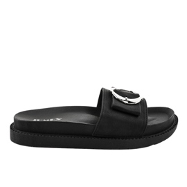 Crne papuče s kopčom YQ10067 crna