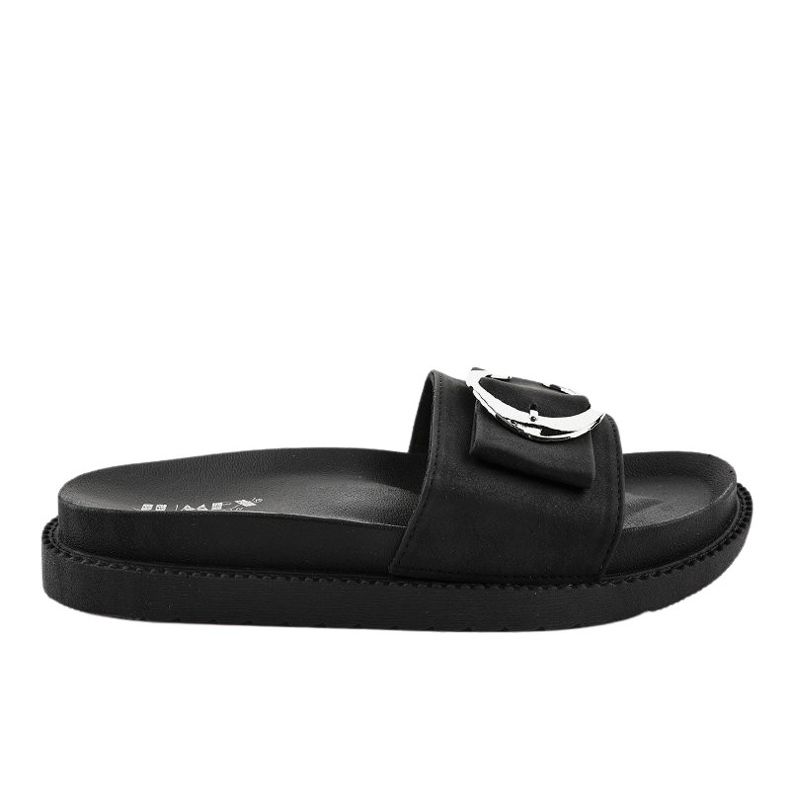 Crne papuče s kopčom YQ10067 crno