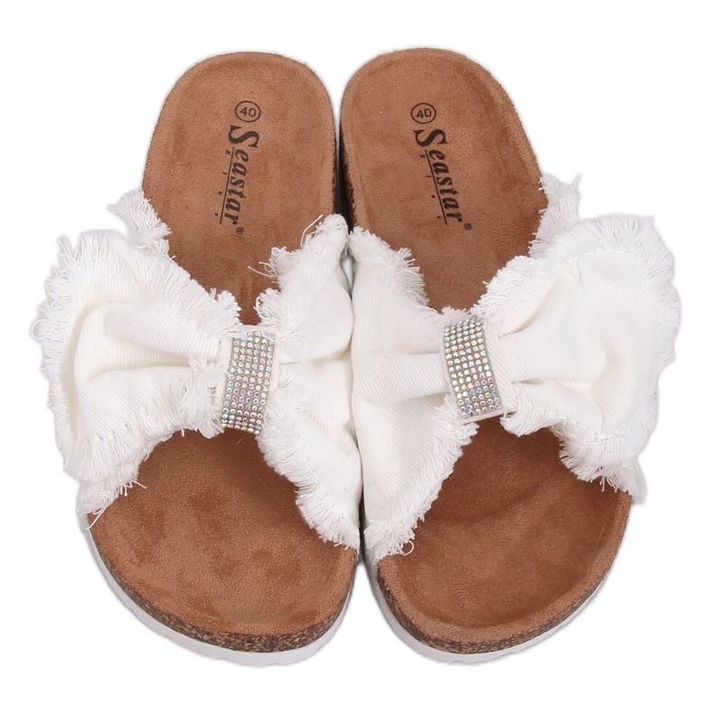 Platnene papuče na plutu bijele BG60P Bijele bijela