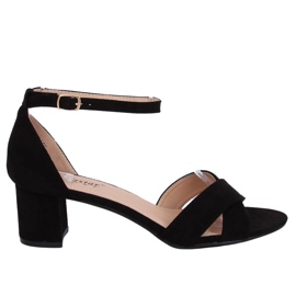 Crne sandale s visokim potpeticama F189P Crna crno