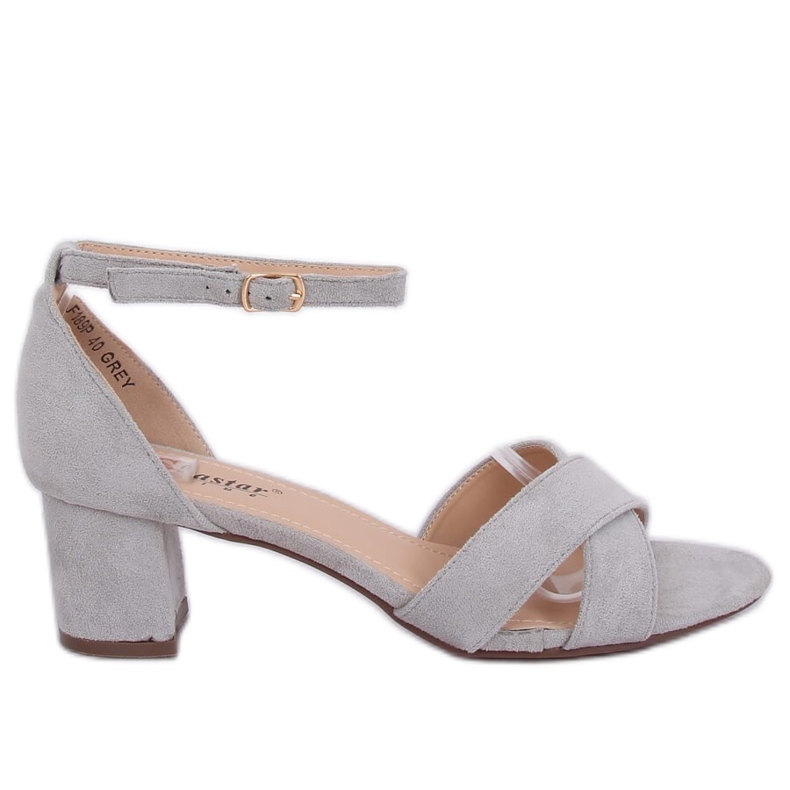 Sive sandale s visokim potpeticama F189P Siva