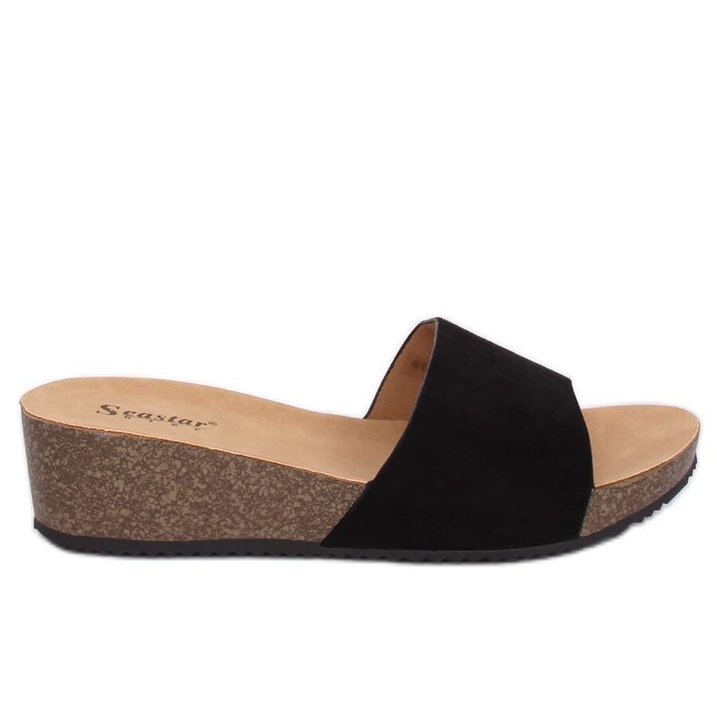 Crne G186P Crne papuče na klin crno