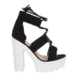 Crne sandale na platformi NS120 Black crna