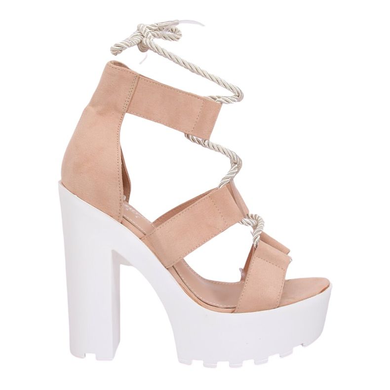 Sandale na bež i ružičastoj platformi NS120 Bež ružičasta