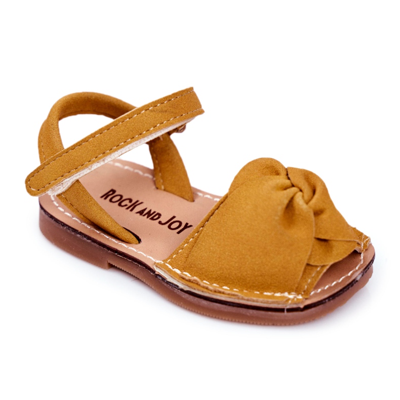 FRROCK Dječje žute šarene sandale na čičak žuta boja