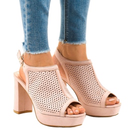 Bež otvorene sandale na petu 9R82