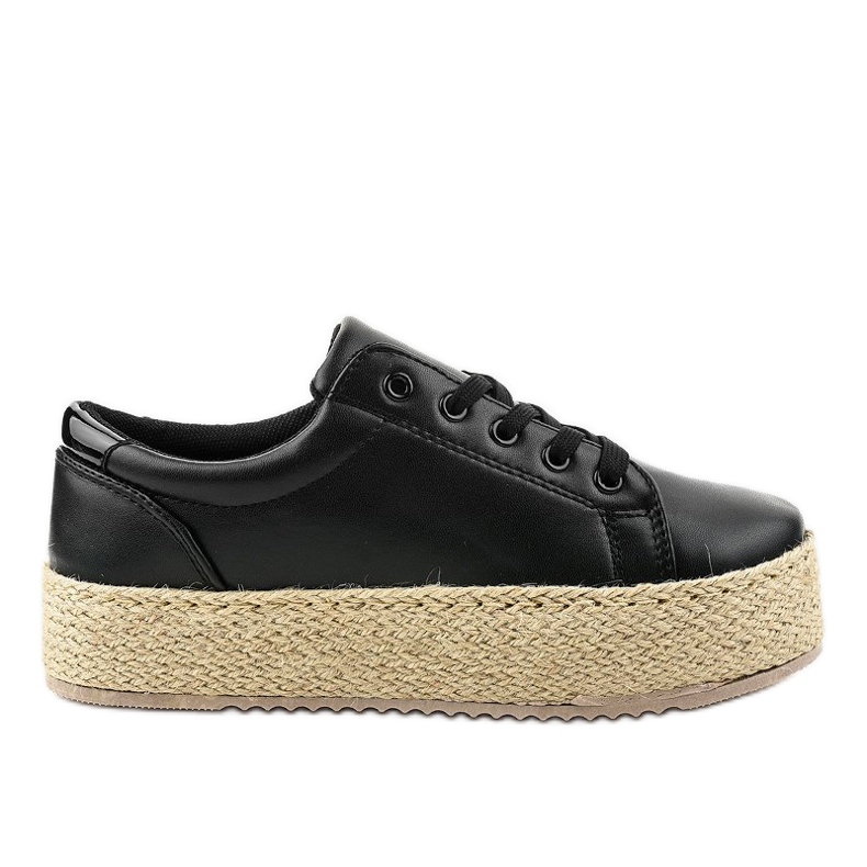 Crne espadrile s vezicama 6220 crno