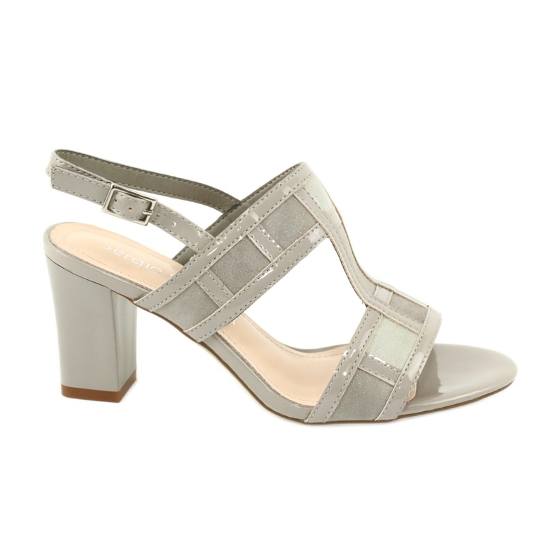 Sandale na postolju Sergio Leone SK814 gležanj sive boje siva