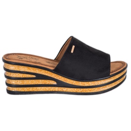 Goodin Elegantne papuče na klin crna