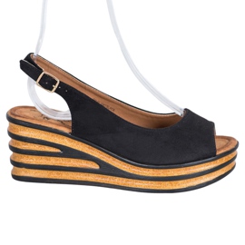 Goodin Lagane sandale od antilopa crna