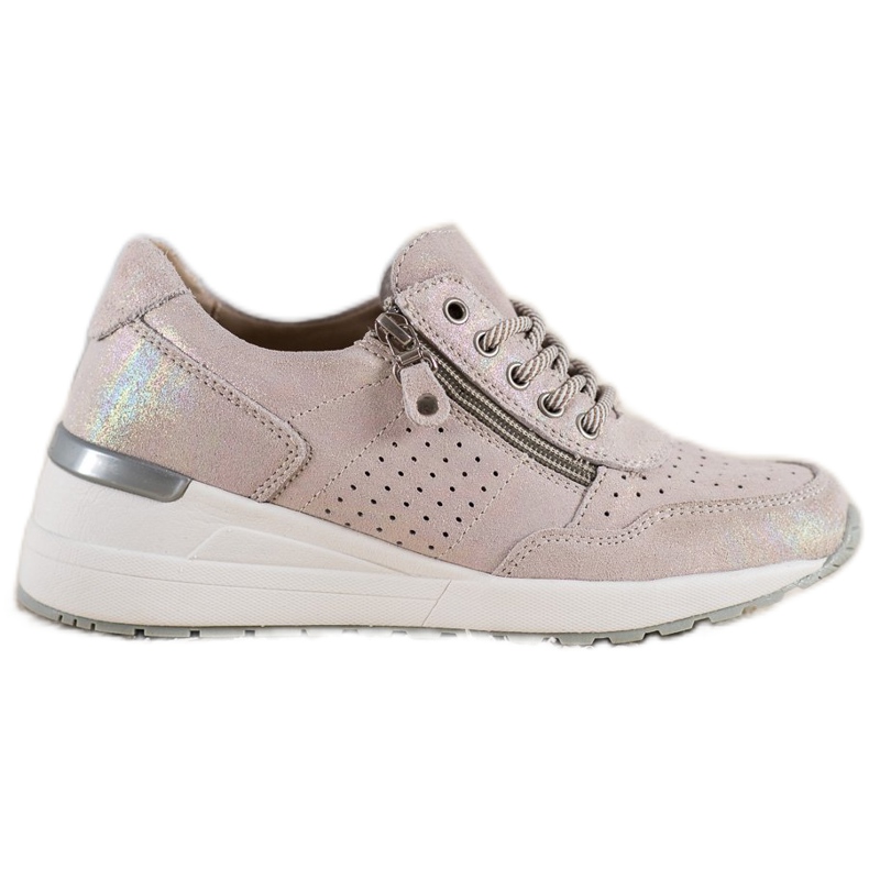 Kožne tenisice s VINCEZA patentnim zatvaračem smeđa