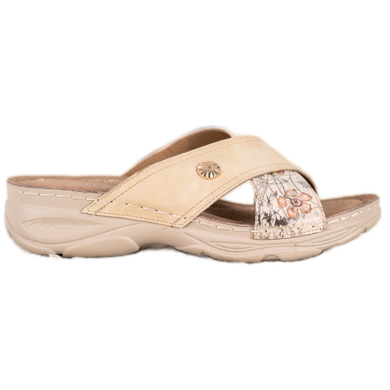 Papuče na platformi VINCEZA bež