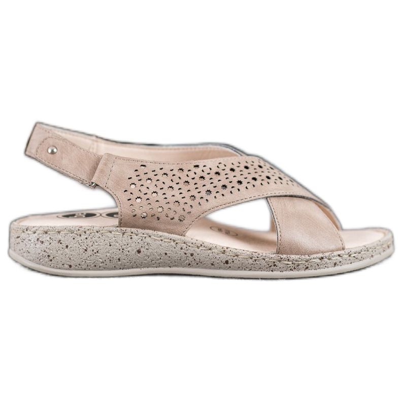 SHELOVET Udobne sandale na čičak smeđa