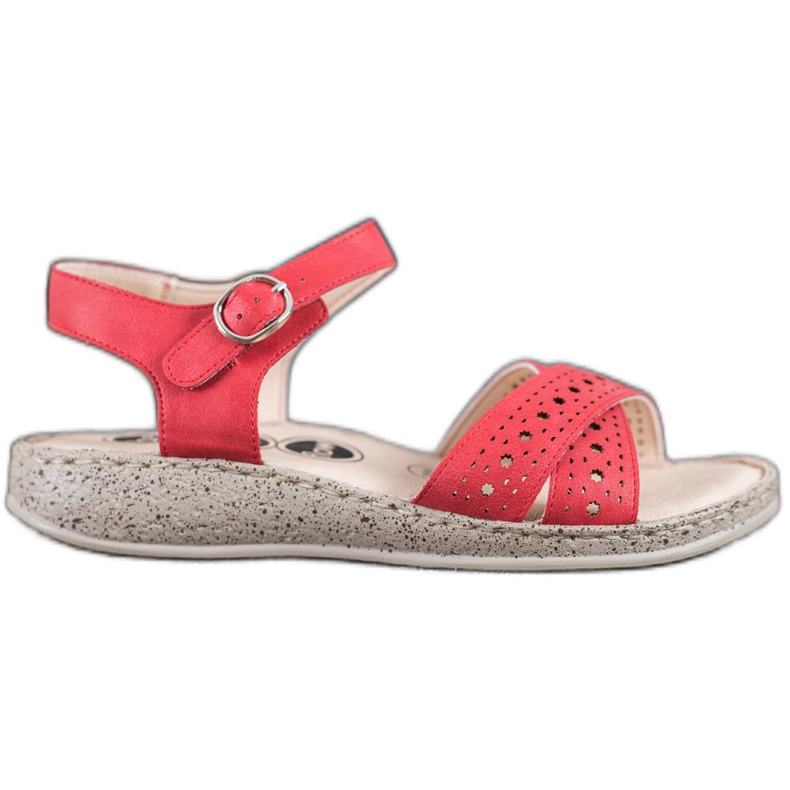 SHELOVET Lagane sandale na platformi crvena