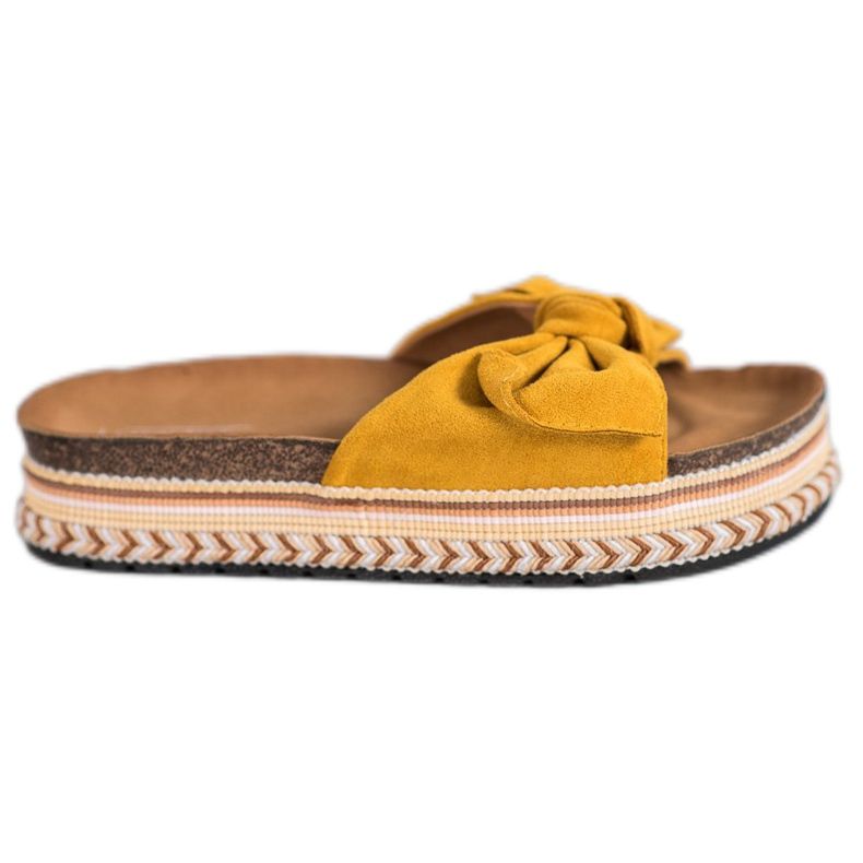 SHELOVET Modne papuče na platformi žuta boja