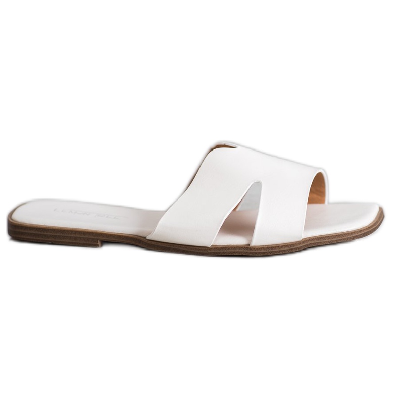 SHELOVET Klasične eko kožne papuče bijela