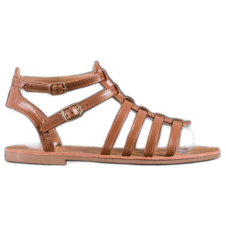 SHELOVET Smeđe rimske sandale smeđa