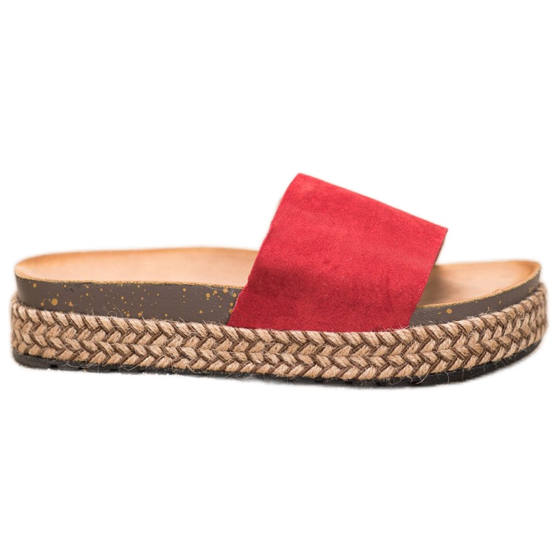 Comer Ležerne papuče na platformi crvena