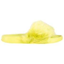 SHELOVET Gumene papuče s krznom raznobojna zelena