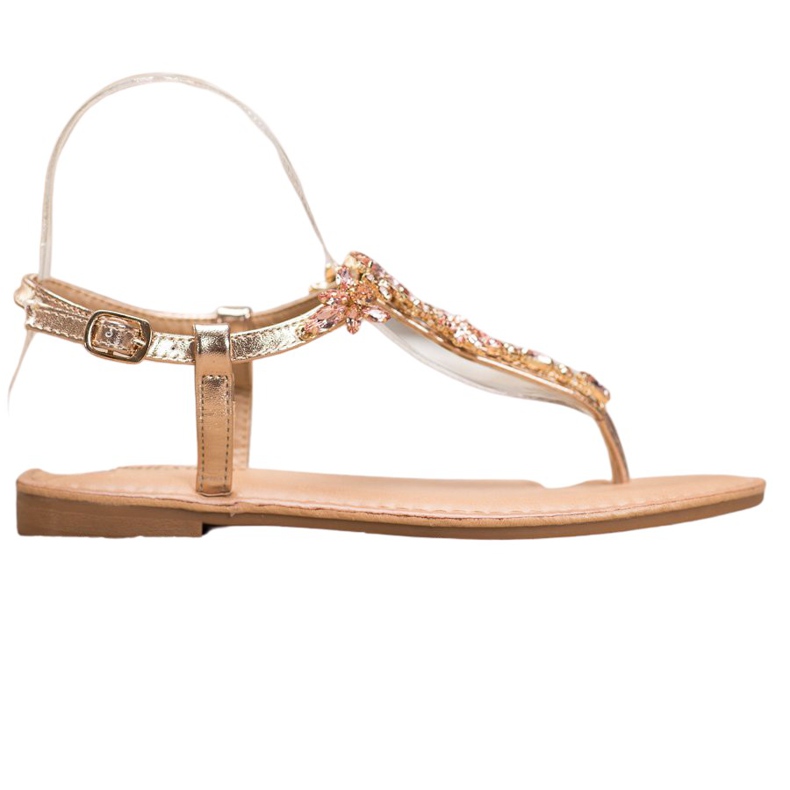 Small Swan Elegantne sandale s kubnim cirkonijem žuta boja