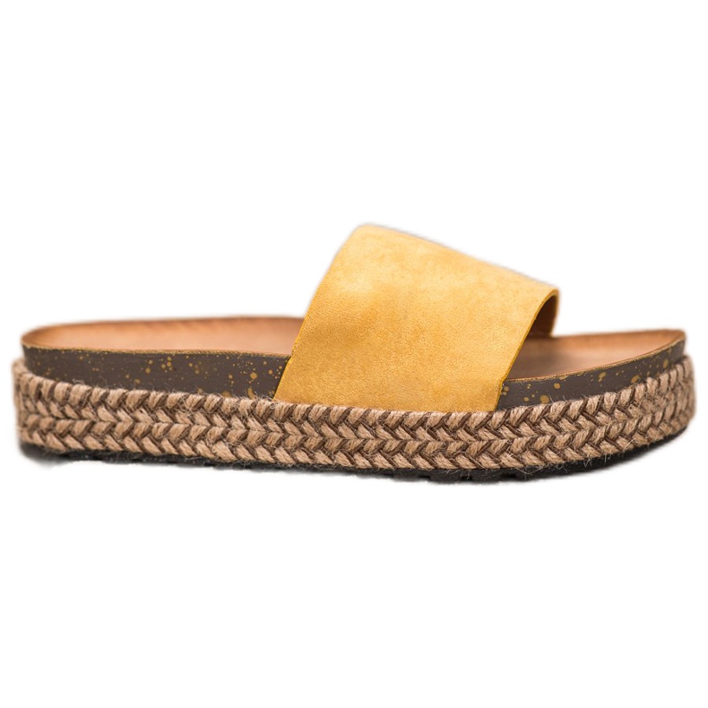 Comer Ležerne papuče na platformi žuta boja