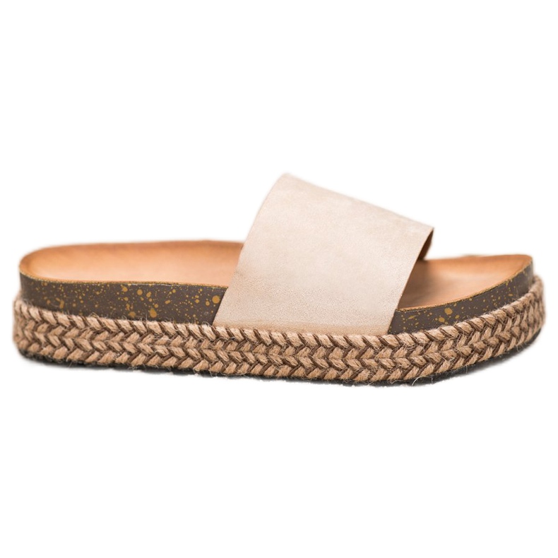 Comer Ležerne papuče na platformi smeđa