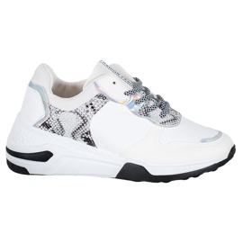 SHELOVET Tenisice sa zmijskim printom bijela višebojan