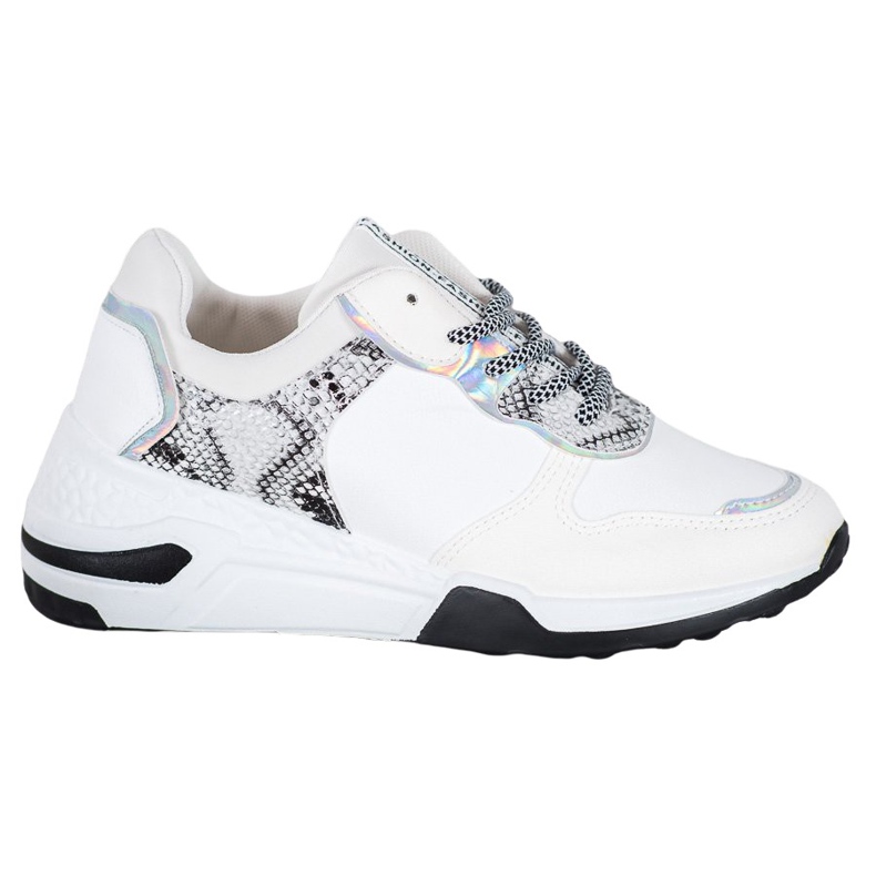 SHELOVET Tenisice sa zmijskim printom bijela raznobojna