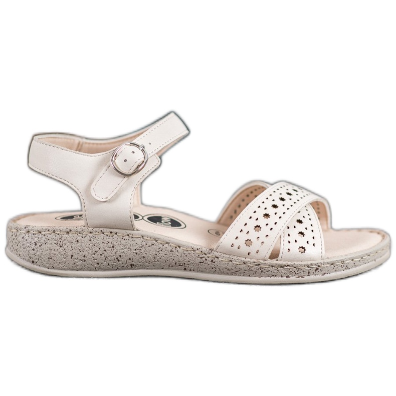 SHELOVET Lagane sandale na platformi bež