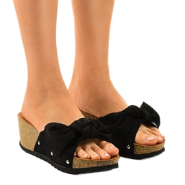 Crne sandale na klin 7862-KL crna